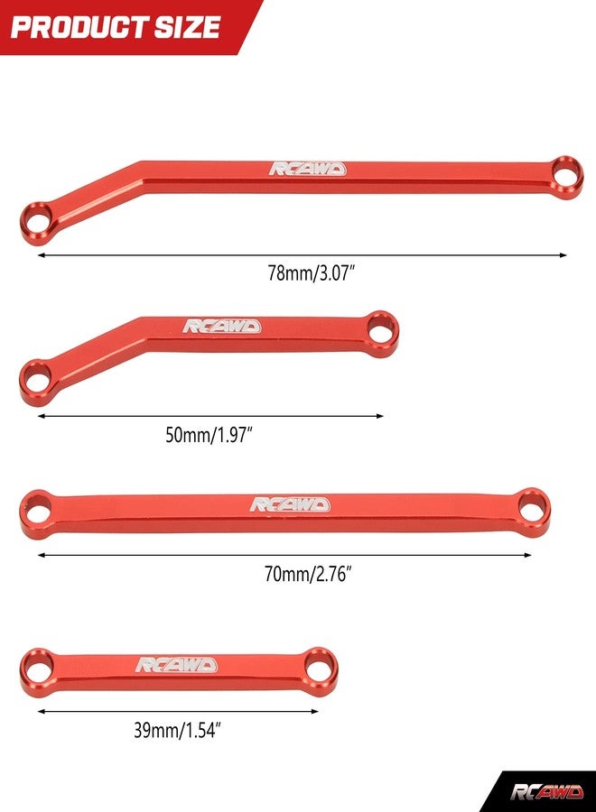 RCAWD Aluminum Alloy 50mm 78mm 70mm 39mm Linkage Toe Link Tie Rod Set for Axial 1-24 Scx24 Jeep Jt Gladiator Crawlers Hops Up Parts(Red) - Image 2